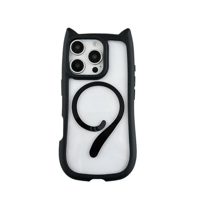 Transparent acrylic TPU phone case with magnetic suction for iPhone 17 series in black, blue, grey, and pink colours