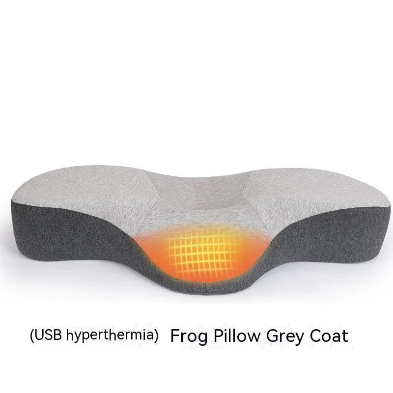 Premium memory foam pillow with shallow center cavity for neck pain relief and improved sleep quality