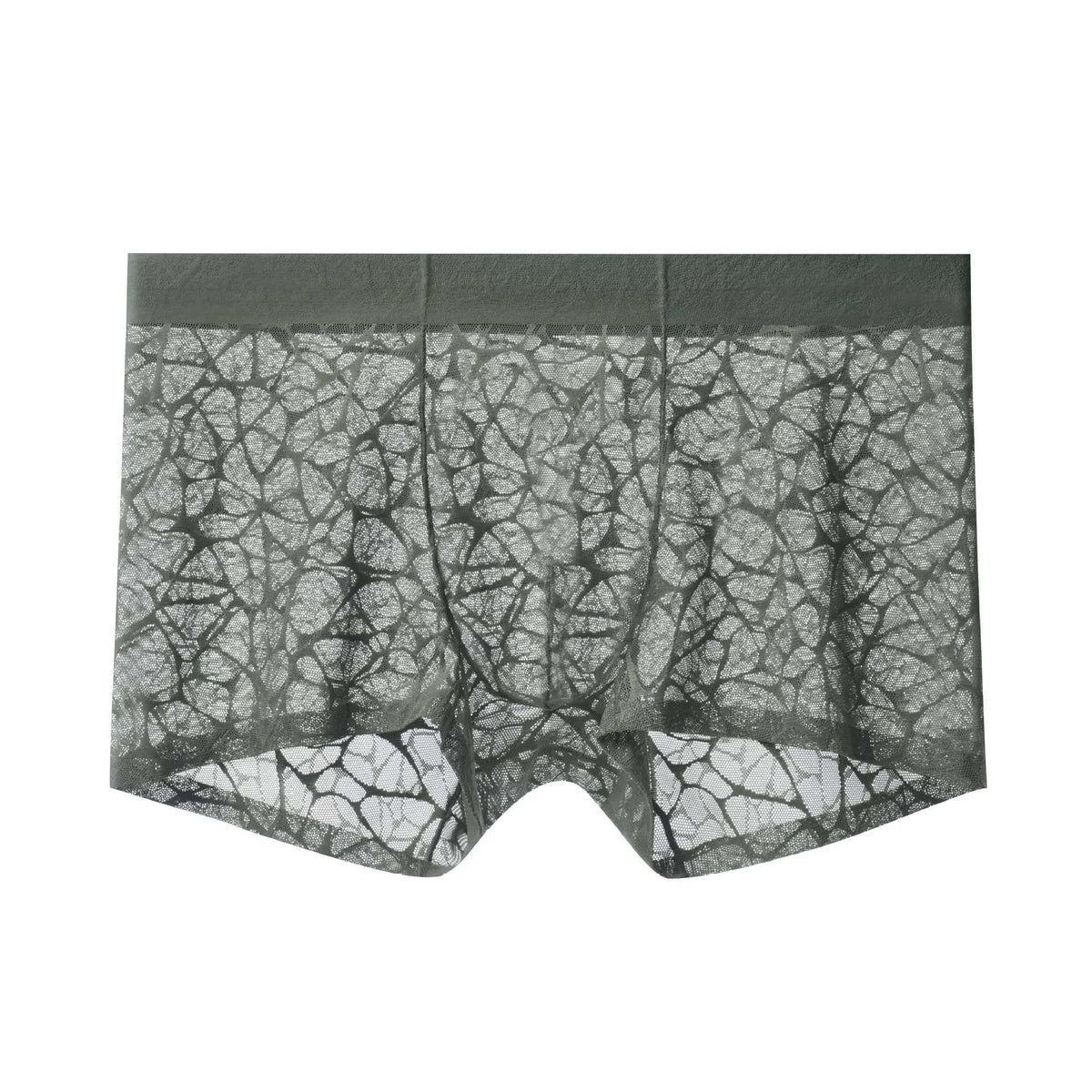 Men's leopard print jacquard underwear in black, white, grey, green, and apricot colours