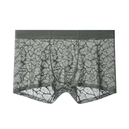 Men's leopard print jacquard underwear in black, white, grey, green, and apricot colours