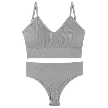 Women's Wireless Push-up Bra Set with French Triangle Cup in various colors and sizes