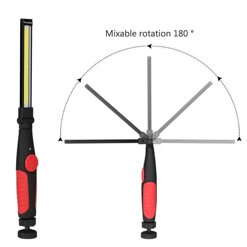Versatile Magnetic LED Work Light with Portable Lantern, Rechargeable, and Rotating Light Bar for Car Repair, Camping, and DIY Projects