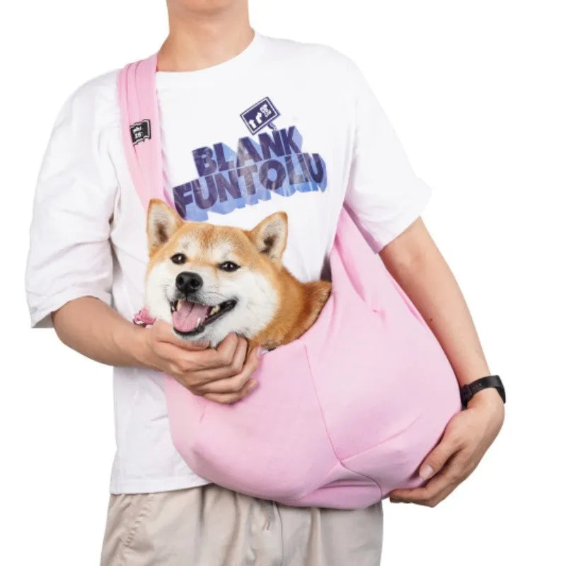 Cat messenger bag in folded and unfolded positions showing large capacity interior and breathable fabric construction