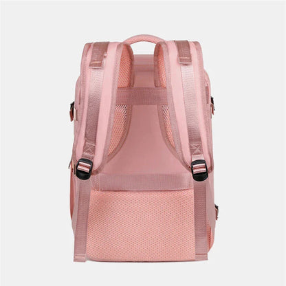 Versatile travel backpack for women with large capacity, waterproof design, and organized interior compartments