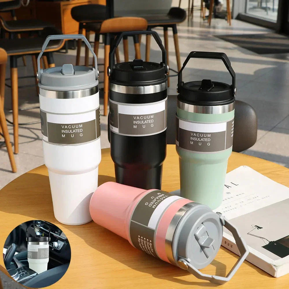 Premium stainless steel insulated tumbler with double-wall vacuum technology, available in multiple vibrant colors and sizes
