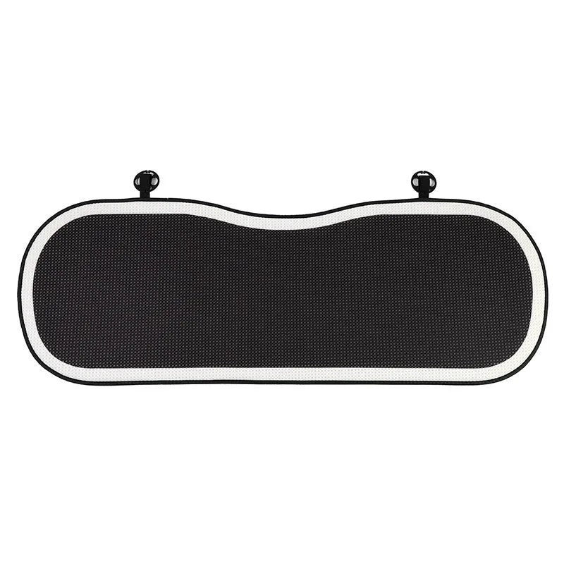 Black and white check car headrest neck pillow with plush material and lumbar support function