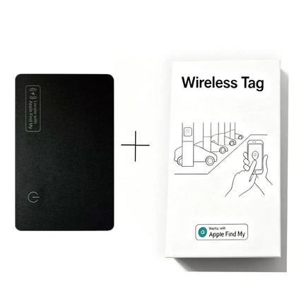 Ultra-thin black selected leather anti-loss card 86x54x3mm for wallet bag and pet tracking