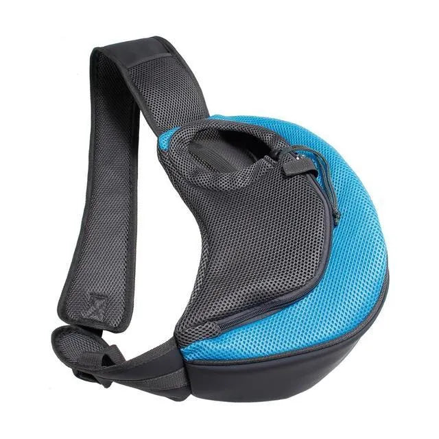 Mesh pet carrier sling bag for small dogs and cats in various colours with single shoulder strap