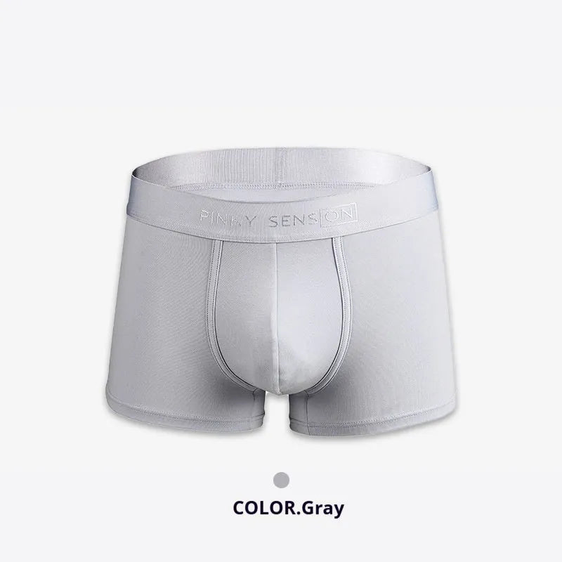 Men's solid colour cotton underwear boxer in black on white background
