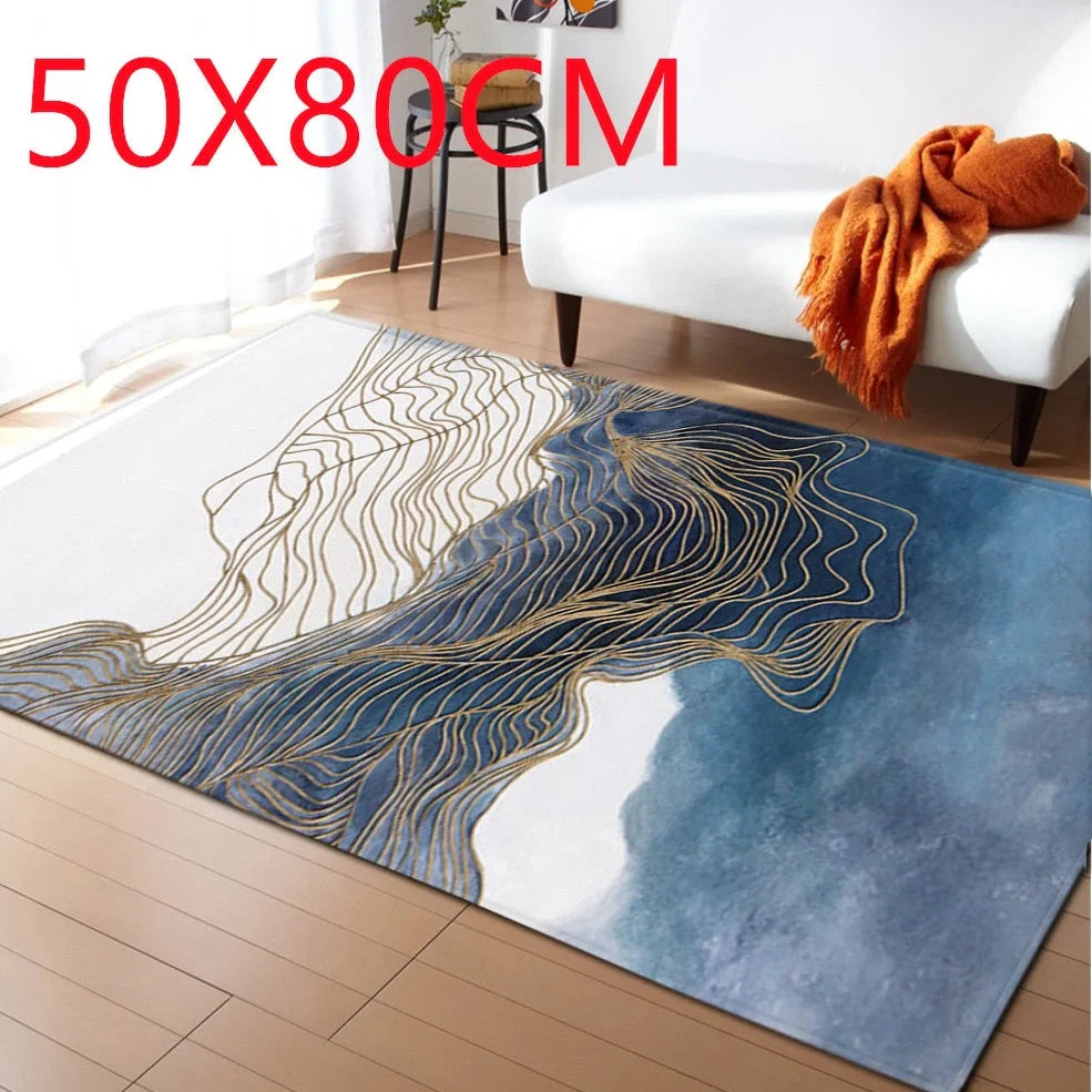Polyester marble pattern carpet in 121.9x160cm and 50x80cm sizes for floor protection