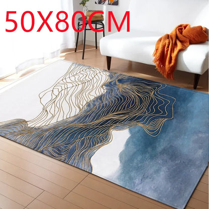 Polyester marble pattern carpet in 121.9x160cm and 50x80cm sizes for floor protection