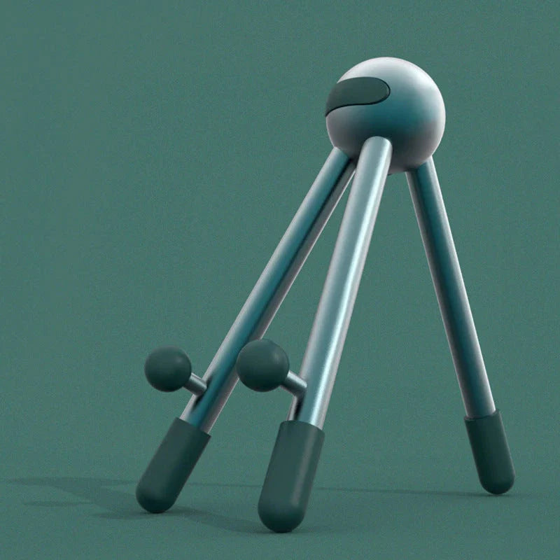 Adjustable desk stand in pink and green alien-inspired designs, featuring a mobile phone and tablet holder with 120-degree angle adjustment