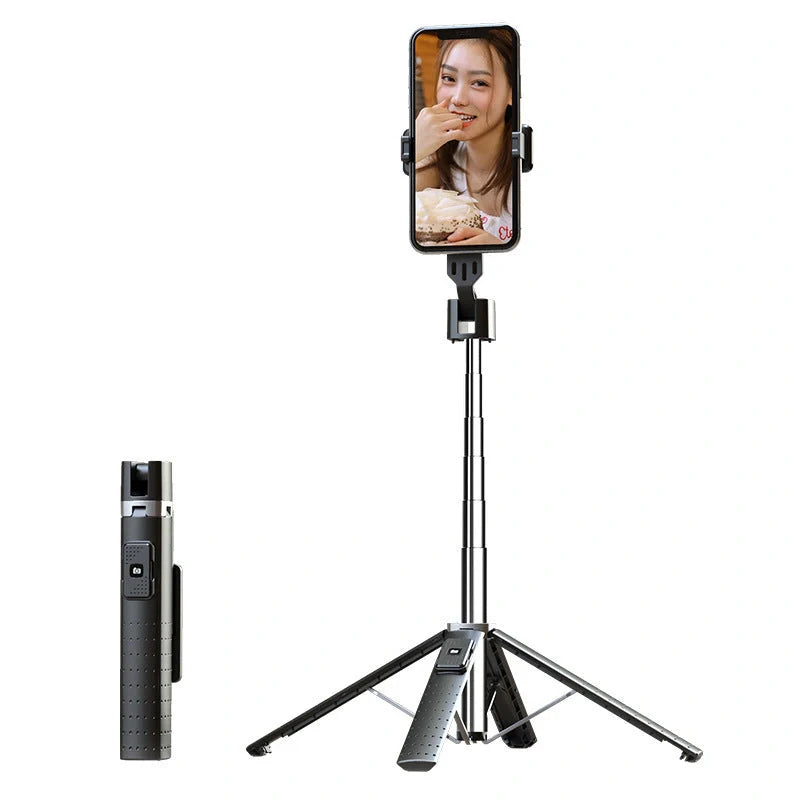 Aluminium alloy quadrupod selfie stick with dual fill lights and Bluetooth compatibility