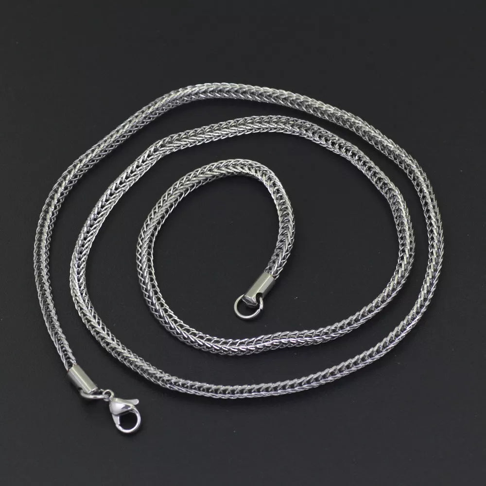 Vacuum electroplated stainless steel chain necklace for men and women, 3mm width