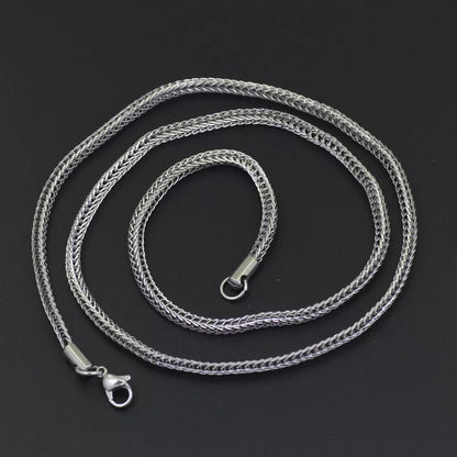 Vacuum electroplated stainless steel chain necklace for men and women, 3mm width