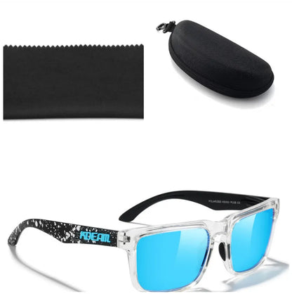 Square polarised sunglasses with TAC lenses and PC frames in multiple colour options.