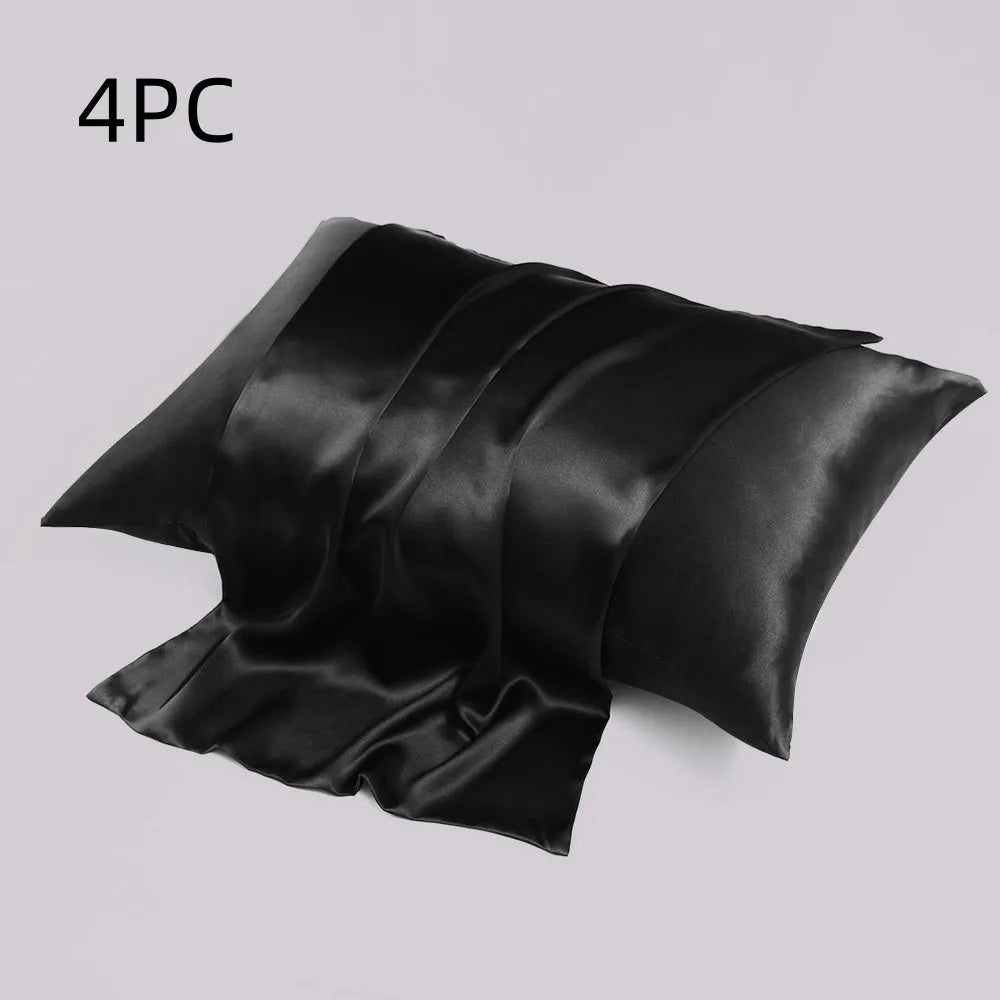Silk pillowcase with zip closure showing double-sided texture in modern simplicity style