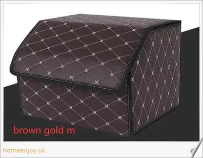 Premium Car Organizer Car Storage Box with ample compartments and sleek leather design for organised car interior