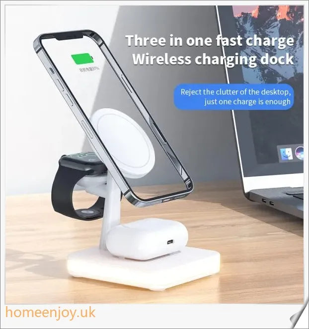 4-in-1 magnetic wireless charger stand with fast charging dock station for multiple devices