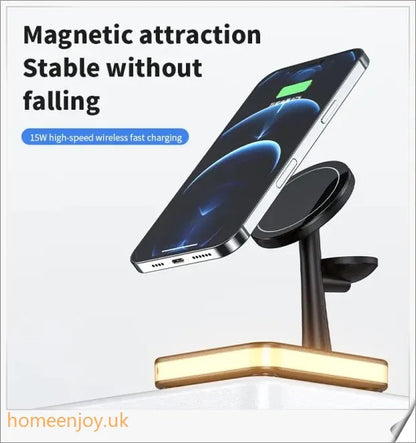 4-in-1 magnetic wireless charger stand with fast charging dock station for multiple devices