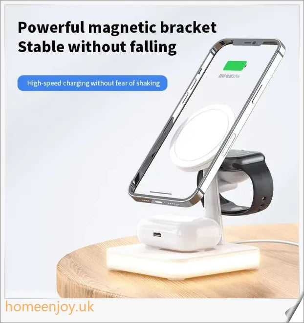 4-in-1 magnetic wireless charger stand with fast charging dock station for multiple devices