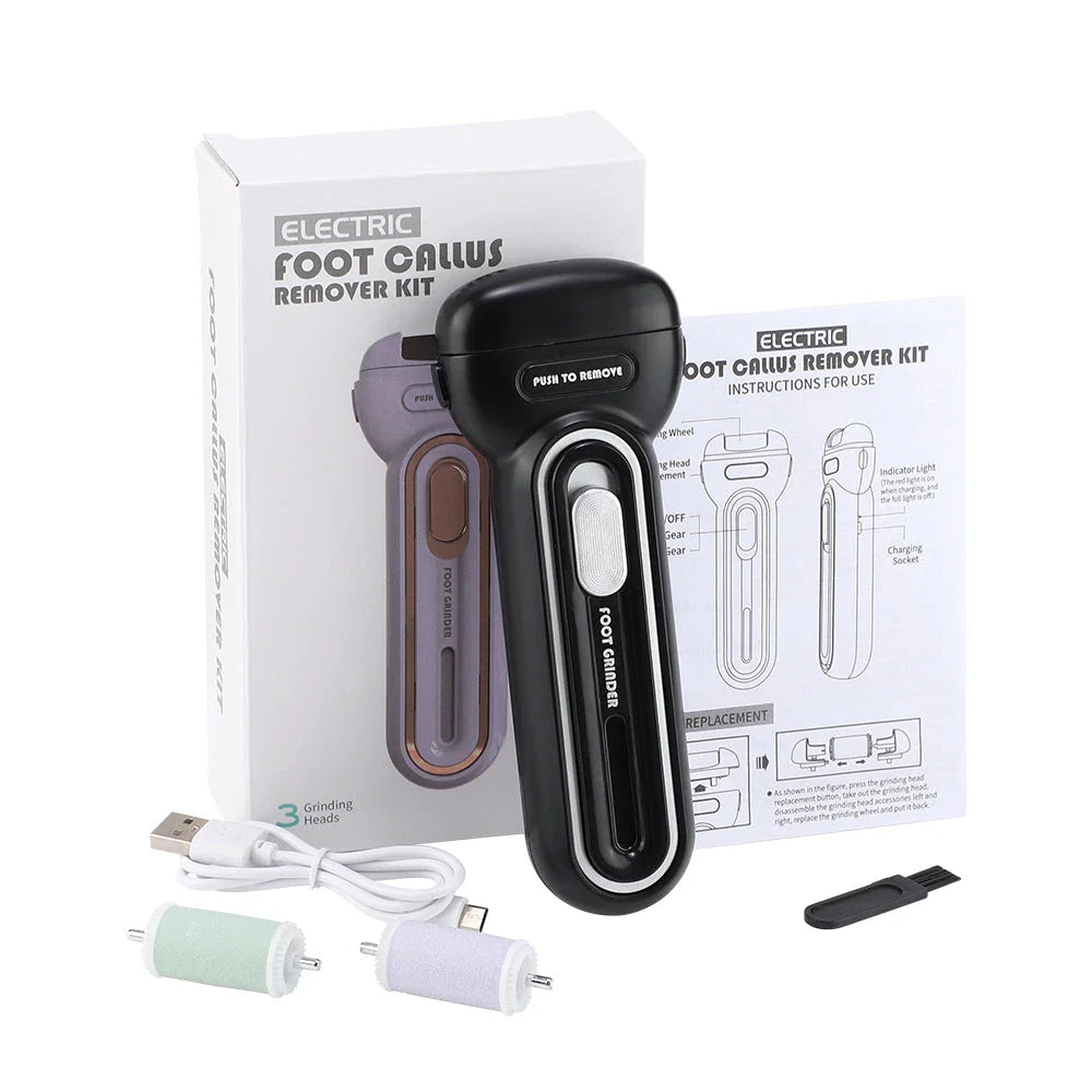 Professional Electric Foot Callus Remover with dual-speed motor and interchangeable grinding heads for customised foot care