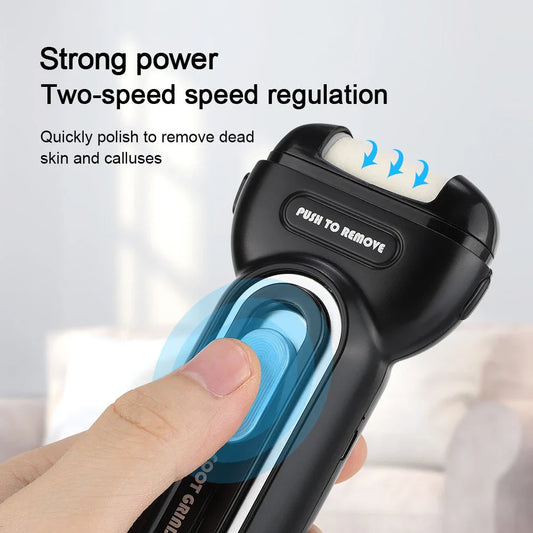 Professional Electric Foot Callus Remover with dual-speed motor and interchangeable grinding heads for customised foot care