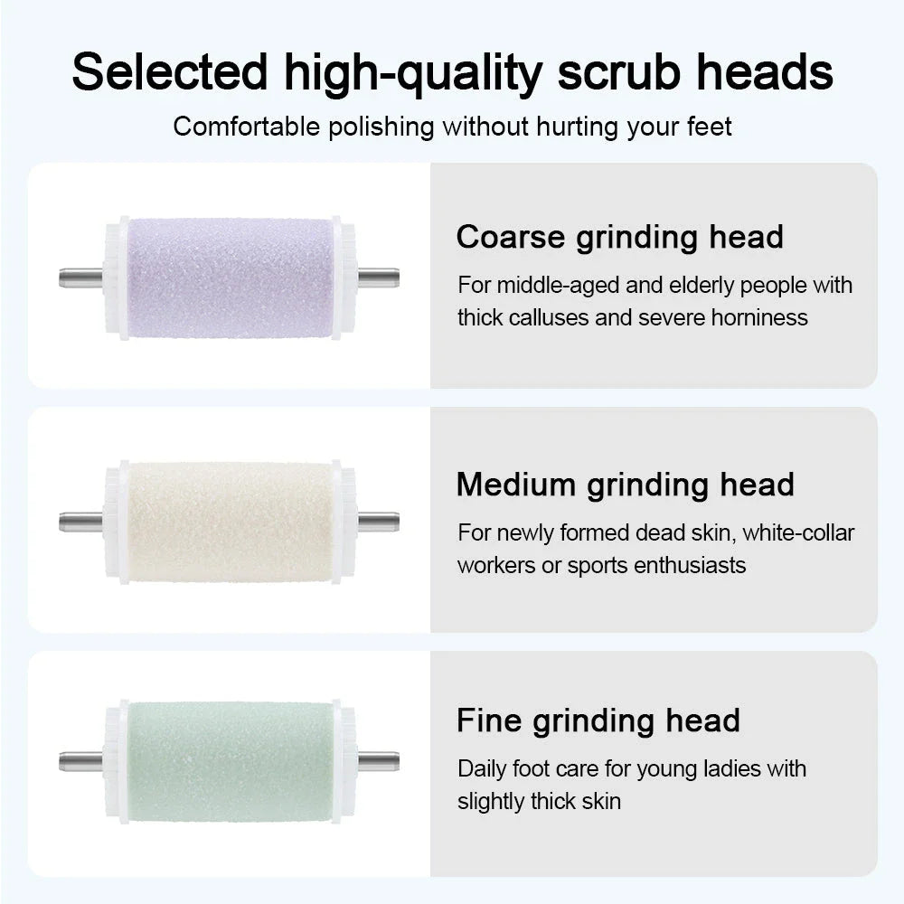 Professional Electric Foot Callus Remover with dual-speed motor and interchangeable grinding heads for customised foot care