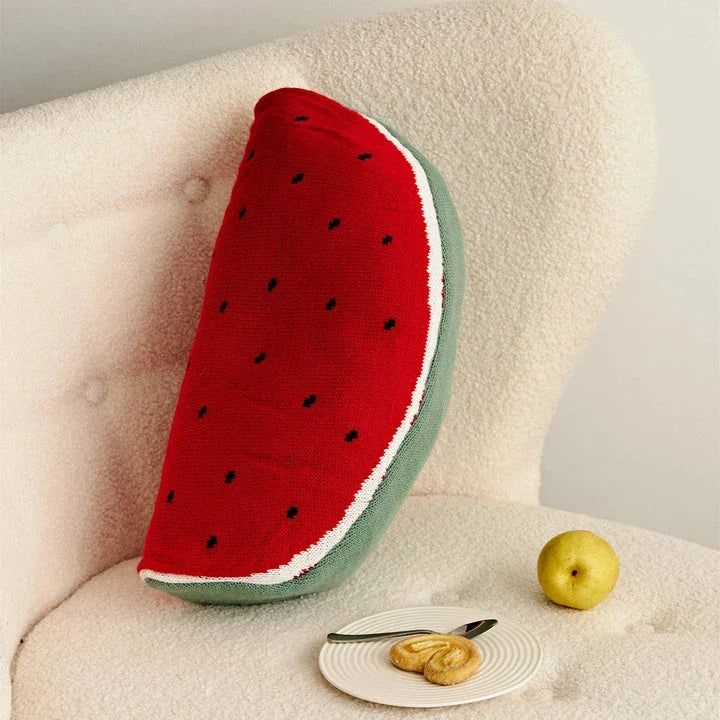 Adorable fruit-inspired decorative pillow with soft cotton filling for comfortable home decor