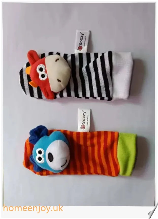 Soft plush animal rattle toy with vibrant colours, jingling bells, and crinkly ears, designed to engage and delight newborn and infant babies.