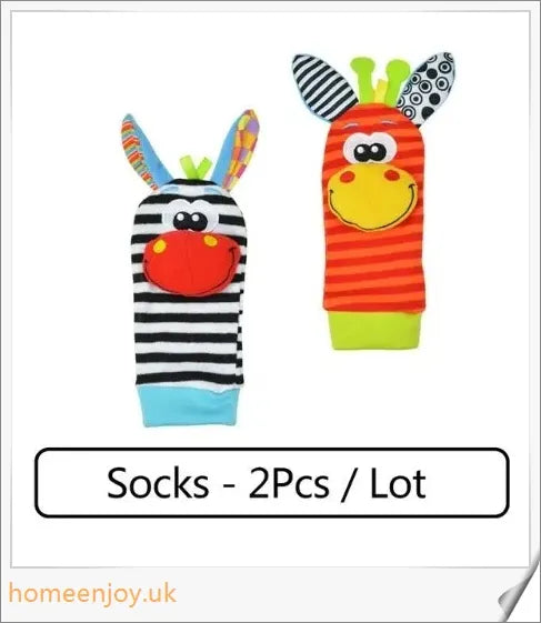 Soft plush animal rattle toy with vibrant colours, jingling bells, and crinkly ears, designed to engage and delight newborn and infant babies.