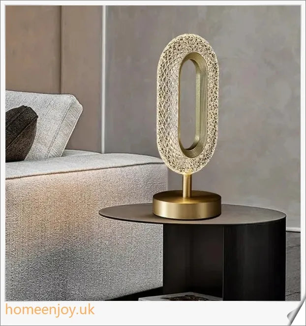 Acrylic table lamp with LED crystal light, featuring a sleek and modern design that elevates any space.