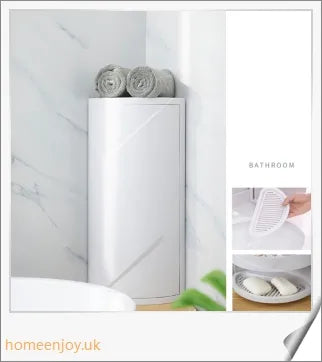 A sleek and versatile bathroom storage rack with a rotatable design, offering 3 tiers of organised storage space.