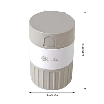 4-in-1 Portable Medicine Crusher and Pill Cutter with compact, tiered design for organising and dispensing medication
