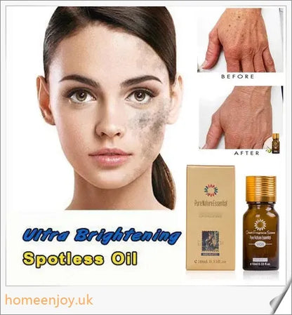 Brightening Spotless Oil - a compact, travel-friendly 2-in-1 facial oil with a built-in mini pump and retractable brush to help tackle dark spots and blemishes