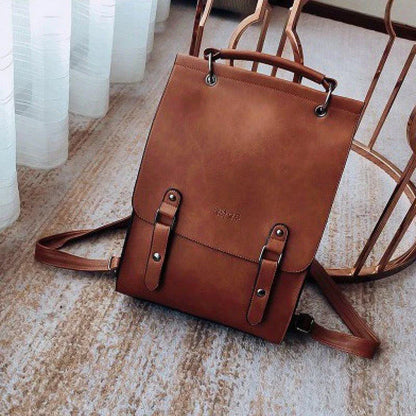 Premium PU leather women's backpack with multiple compartments and adjustable straps for comfortable carrying