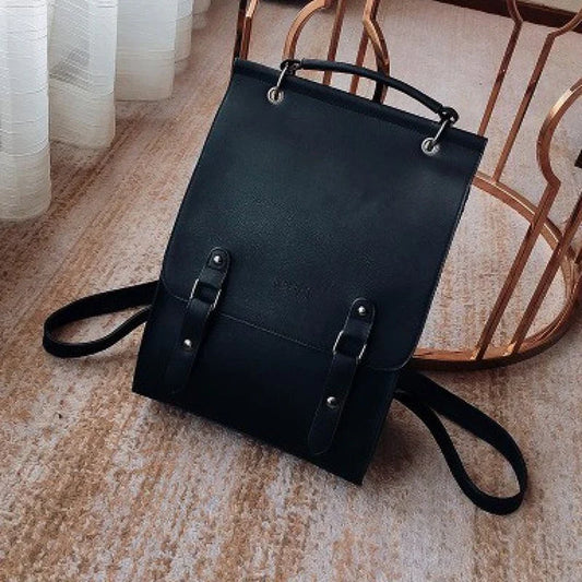 Premium PU leather women's backpack with multiple compartments and adjustable straps for comfortable carrying