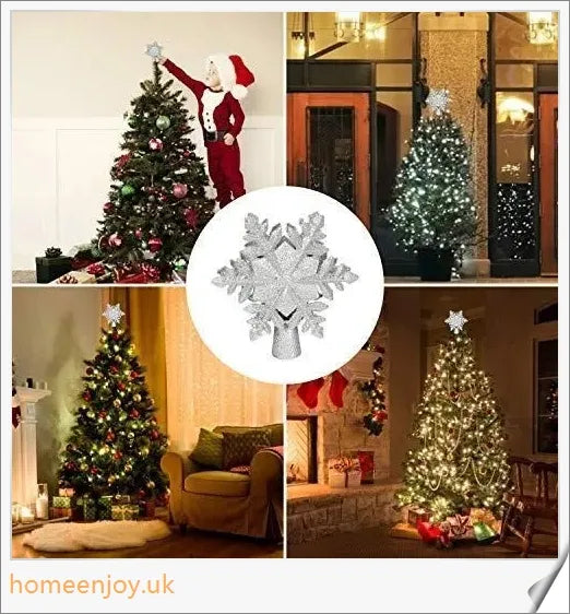 Homeenjoy UK Christmas Tree Topper With Snowflake Projector