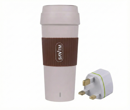 Homeenjoy UK Rapid Boiling 400ml Smart Electric Kettle Thermal Cup - BPA-Free, Portable, Premium Travel Vacuum Flask | 304 Stainless Steel Insulated Water Bottle | Leak-Proof & Luggage Friendly Design for Holiday & Commuting