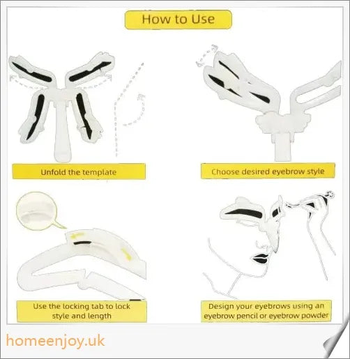 Adjustable eyebrow stencil in white and black colours for creating perfect eyebrow shapes