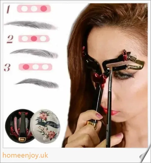 Adjustable eyebrow stencil in white and black colours for creating perfect eyebrow shapes