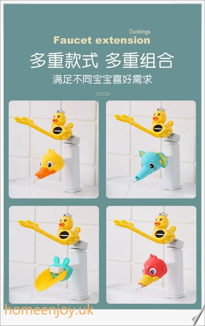 Colourful Children's Ducks Faucet Extender with Smooth Surface and Single-Handle Control