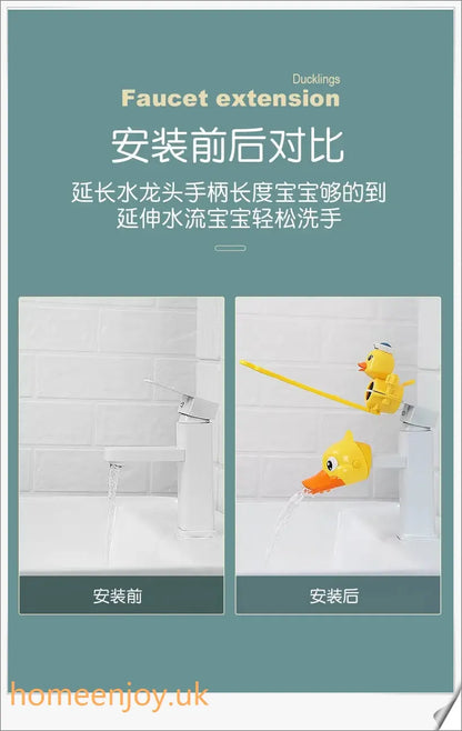 Colourful Children's Ducks Faucet Extender with Smooth Surface and Single-Handle Control