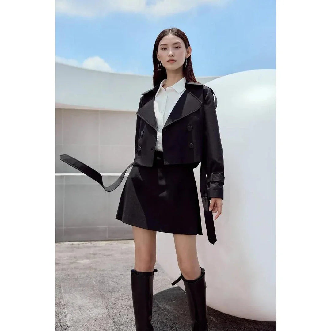 Autumn-Winter High Waist Casual Shorts Skirt in Coffee colour, a stylish and comfortable wardrobe essential for British women