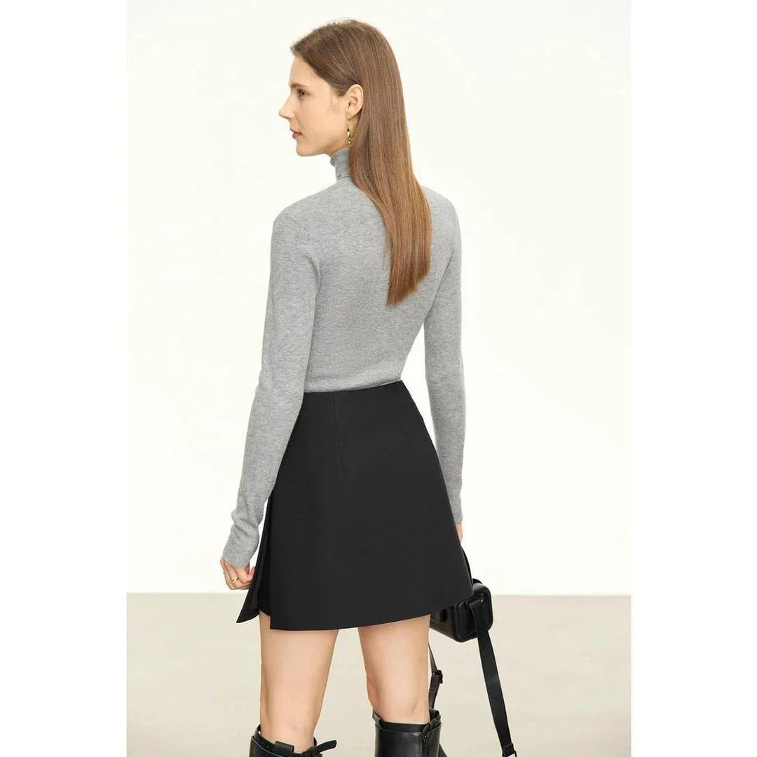 Autumn-Winter High Waist Casual Shorts Skirt in Coffee colour, a stylish and comfortable wardrobe essential for British women