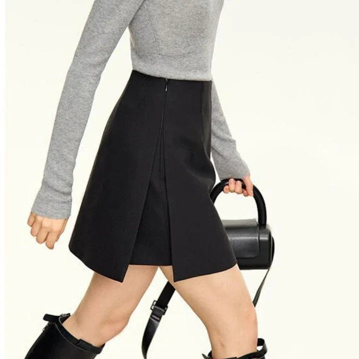 Autumn-Winter High Waist Casual Shorts Skirt in Coffee colour, a stylish and comfortable wardrobe essential for British women