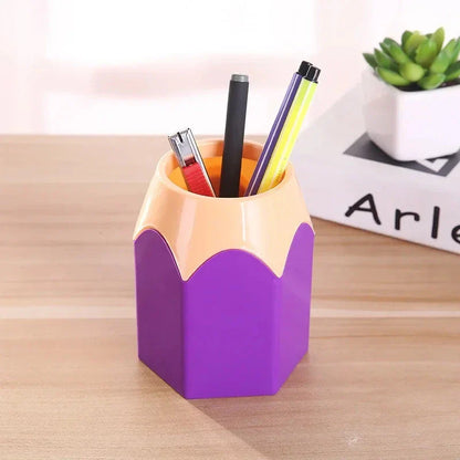 A stylish and functional desk organiser made from high-quality materials, designed to store pens, pencils, makeup brushes, and other office supplies.
