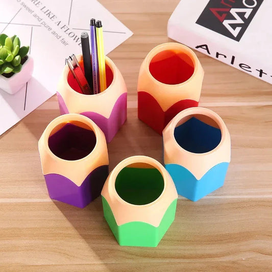 A stylish and functional desk organiser made from high-quality materials, designed to store pens, pencils, makeup brushes, and other office supplies.