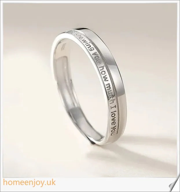 A pair of adjustable Oath Couple Rings made from S925 sterling silver and adorned with zircon stones, in a classic white gold plating.