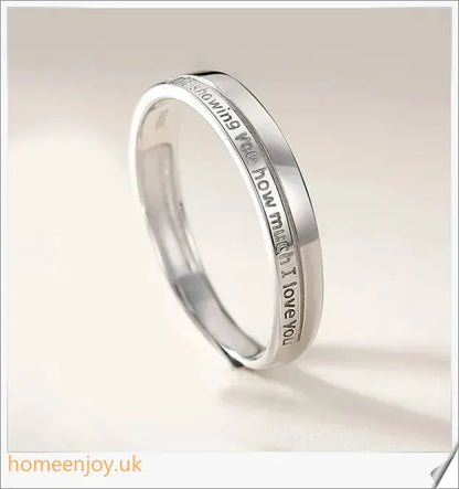A pair of adjustable Oath Couple Rings made from S925 sterling silver and adorned with zircon stones, in a classic white gold plating.
